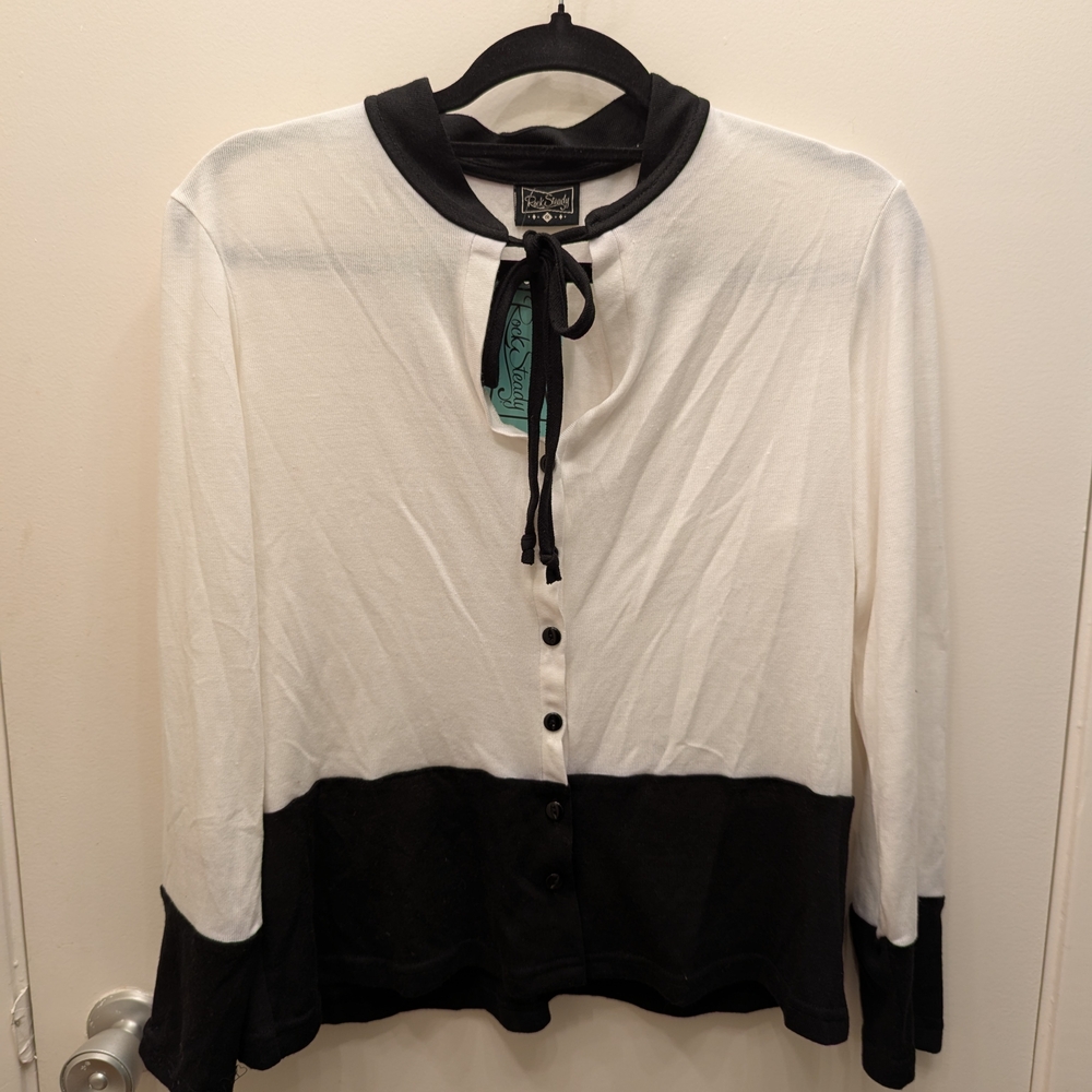 Chic Black and White Women's Top